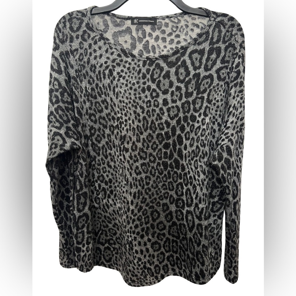 INC Metallic Cheetah Print longsleeve shirt